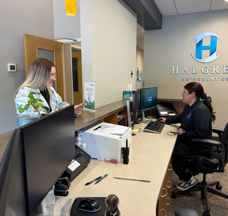 Halgren Staff with patient | Halgren Orthodontics at Mt Vernon & Orcas Island, WA